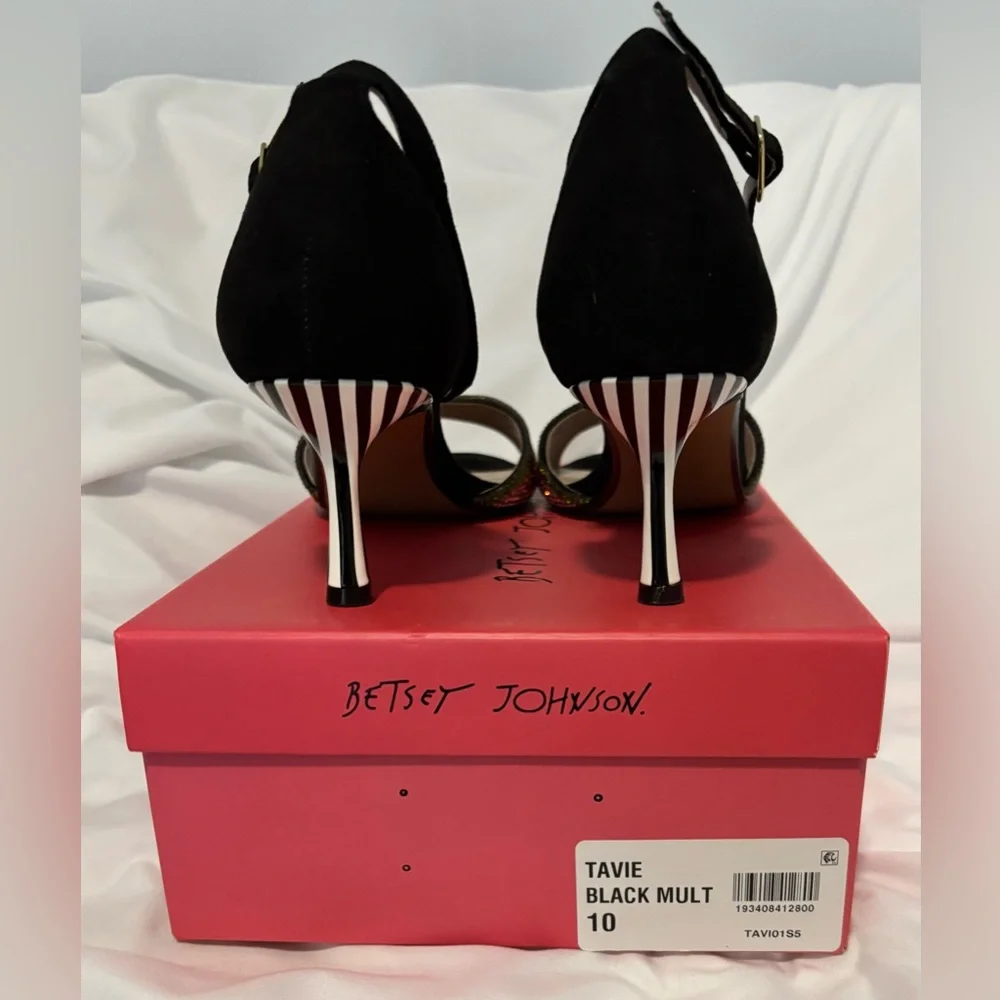 Betsey Johnson Watermelon Rhinestone Heels – Black Multi – Size 10 - Picture 3 of 8